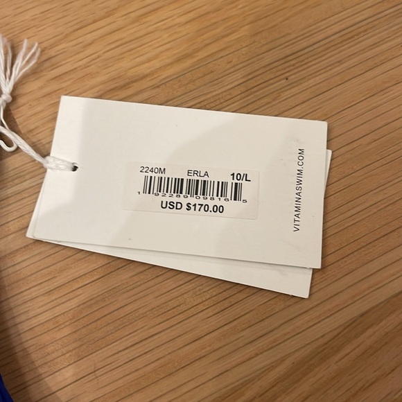 NWT Vitamin A Alia One Piece Swimsuit Cheeky Halter Blue 10 Large - Picture 6 of 11